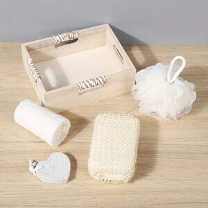 1 Boxed Square Wooden Barrel Hearted - shaped Pumice Stone Set